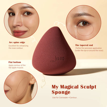 Jessup Makeup Sponges Set, 3pcs Make up Sponges Beauty Foundation Sponge Makeup Blender Wet&Dry Concealer Sponge, SP013