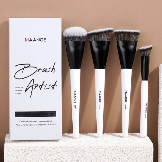 MAANGE Foundation Concealer Makeup Brushes Angled Brush Flat Top Brush Triangle Brush for Liquid Cream Blending Cosme