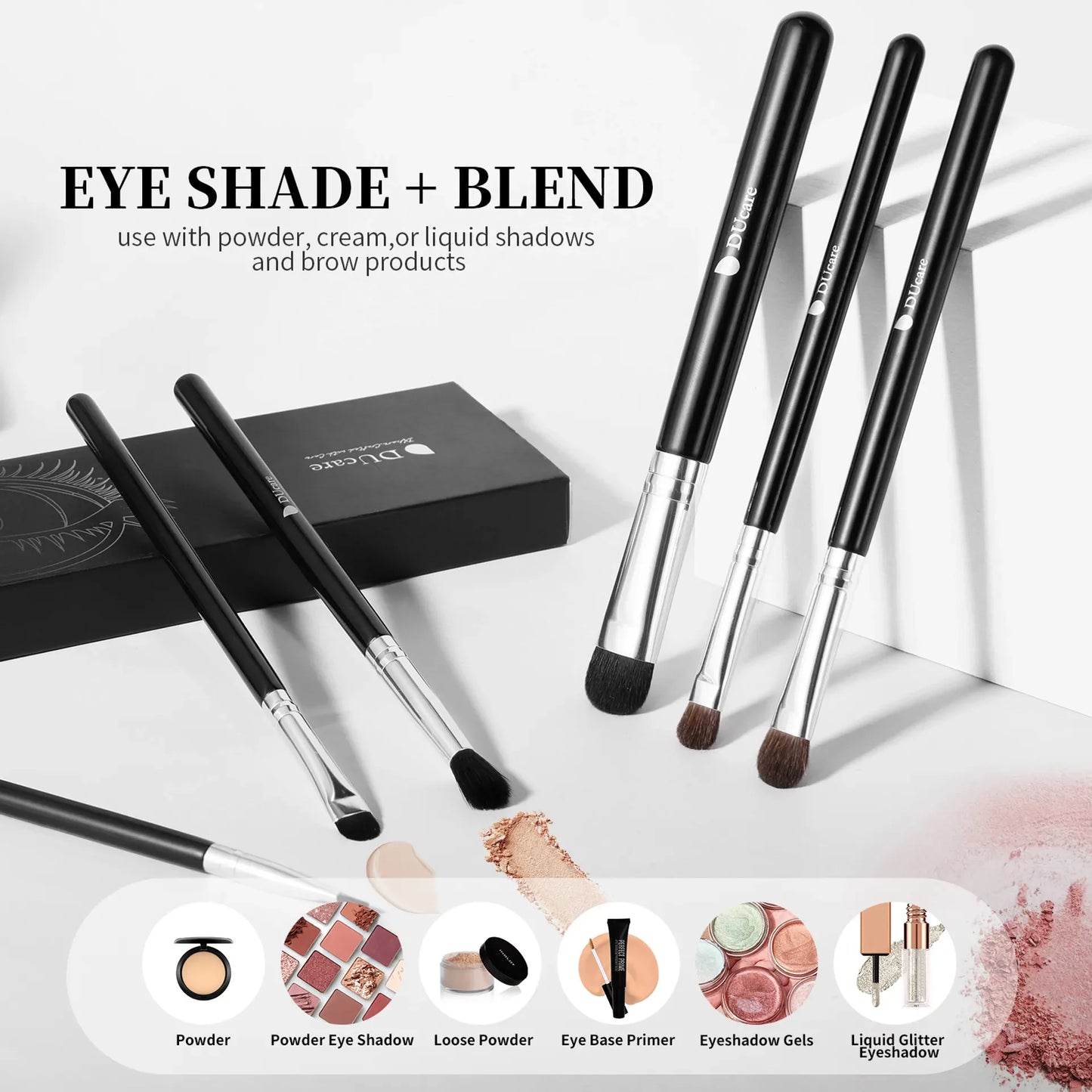 Ducare 6Pcs Cosmetic Makeup Brushes Set Eye Shadow Blending Eyeliner Eyelash Eyebrow Brushes for Make up Professional brush