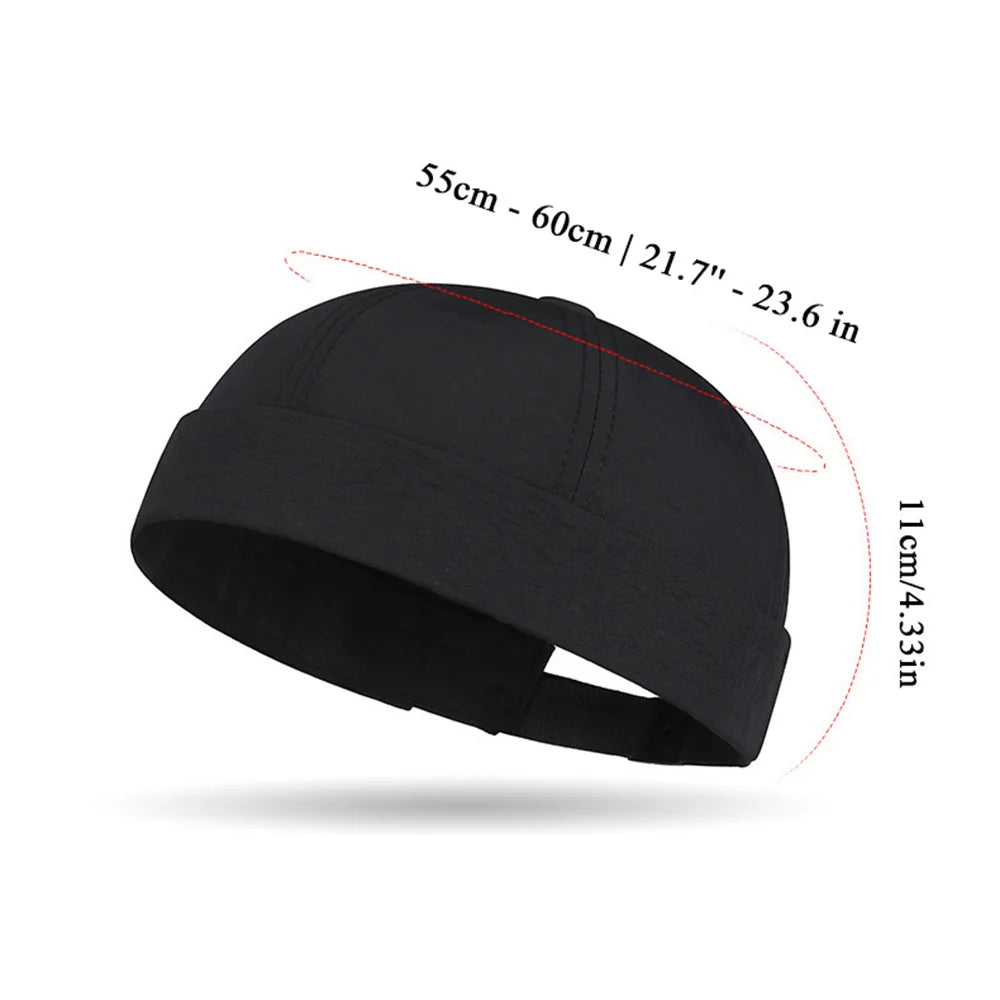 Brimless Skullies Cap Vintage Cotton Men Adjustable Landlord Docker Cap Multipurpos Beanie Hats Streetwear Dome Hat Hip Hop Hats