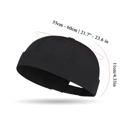 Brimless Skullies Cap Vintage Cotton Men Adjustable Landlord Docker Cap Multipurpos Beanie Hats Streetwear Dome Hat Hip Hop Hats