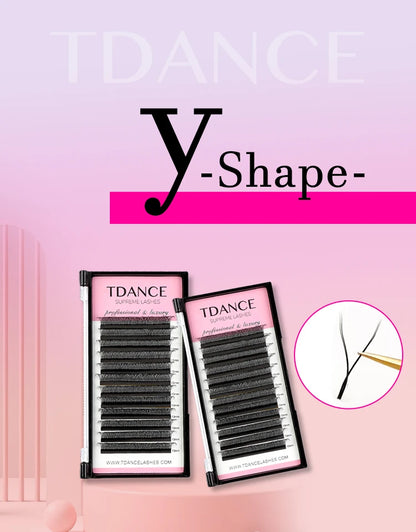 TDANCE 5 cases YY Shape Eyelashes Extension Double Tip soft Lashes Eyelash Cilios Mesh Soft Faux Mink YY Lashes Two Tip Y Lashes