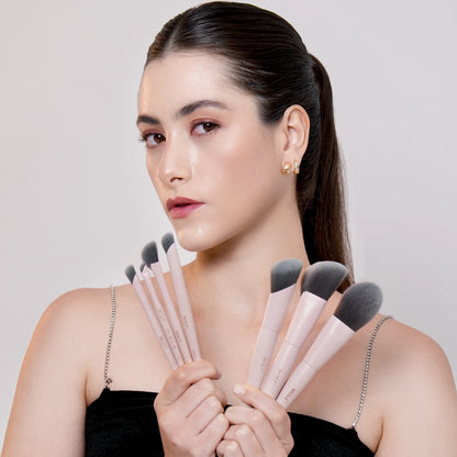 BEILI 12/15 PCS Professional Makeup Brushes Sets Vegan Premium Cosmetics Tool Kakubi Powder Angled Contour Blush Eyeshadow Brush