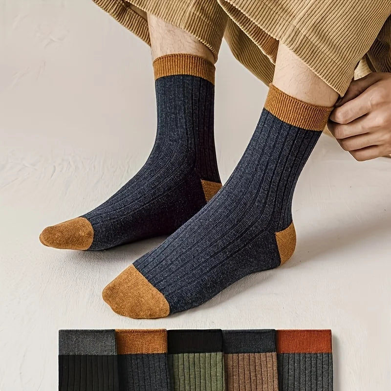10 Pairs of Men's Four-season Pure Color Breathable Sweat-absorbing Mid-calf Sports Socks Business Matchable Trendy Socks