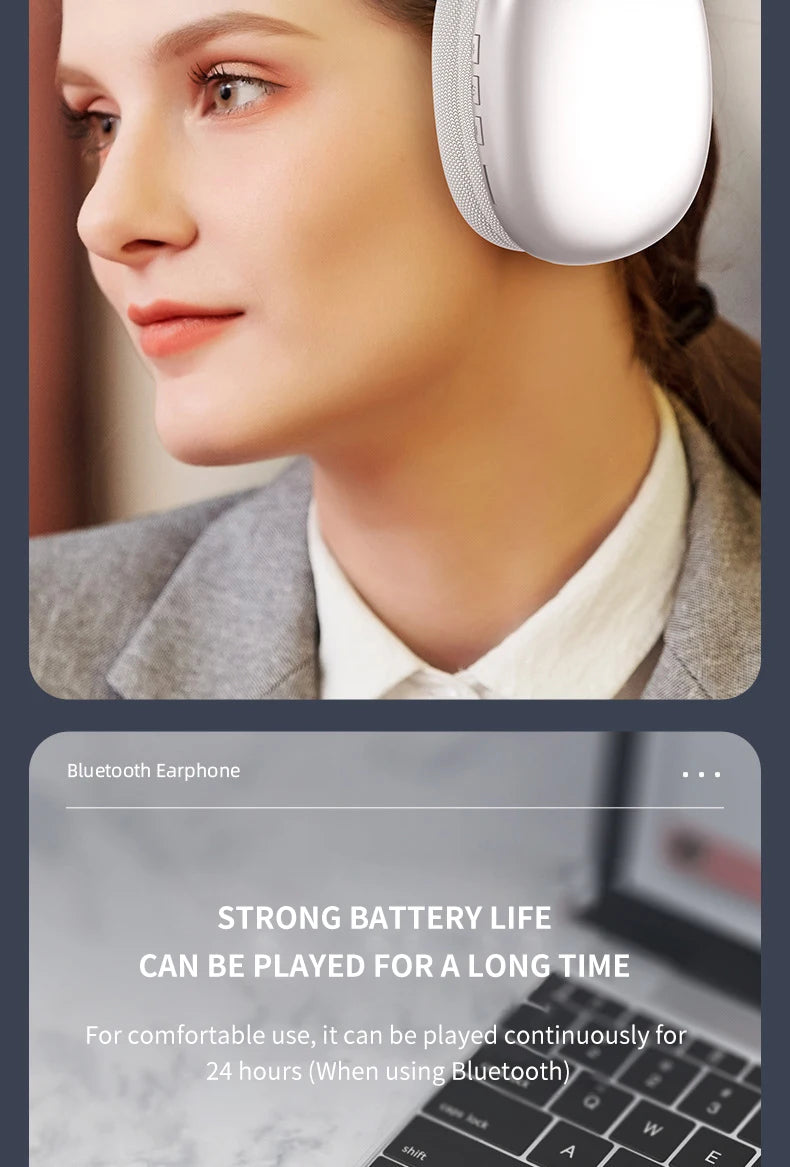 P9 Promax Headphones Wireless Bluetooth Headsets Outdoor Sports Gaming Wireless earphones Supports TF Card for Pc Smartphone