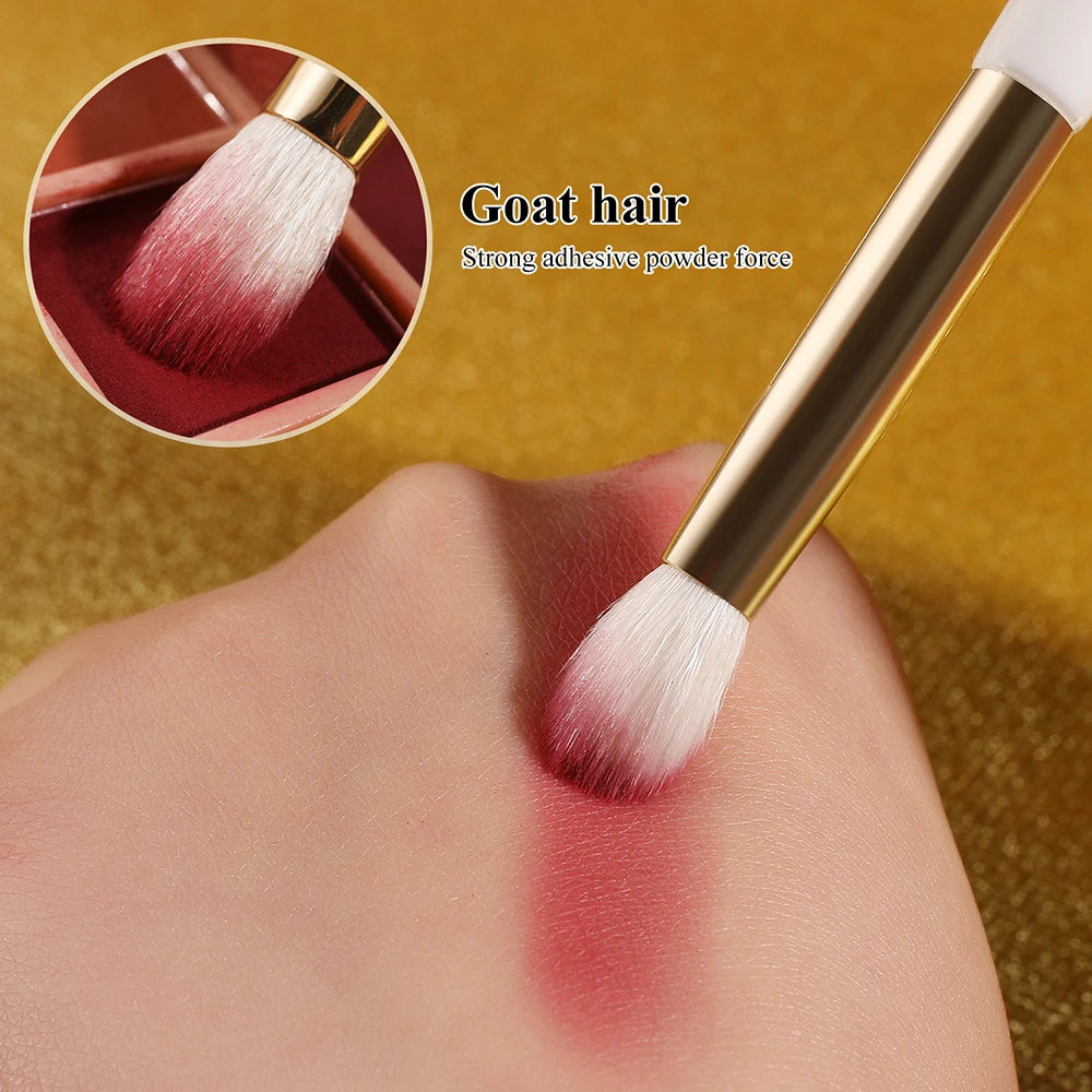 BEILI White Golden Makeup Brushes Set Professional Goat Hair Foundation Contour Bronzer Blush Kakubi Beauty brochas maquillaje