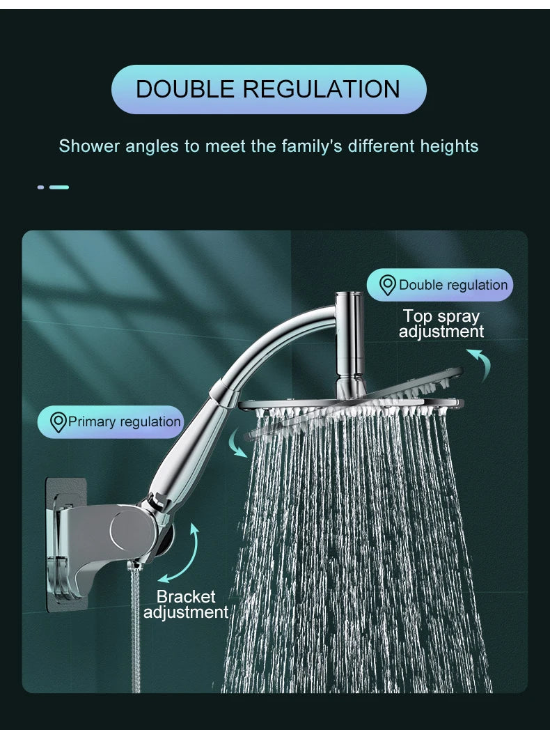 Bathroom 6 ”8 inch shower head ABS Chrome shower head water saving bathroom rain spa square handheld ELA087-1