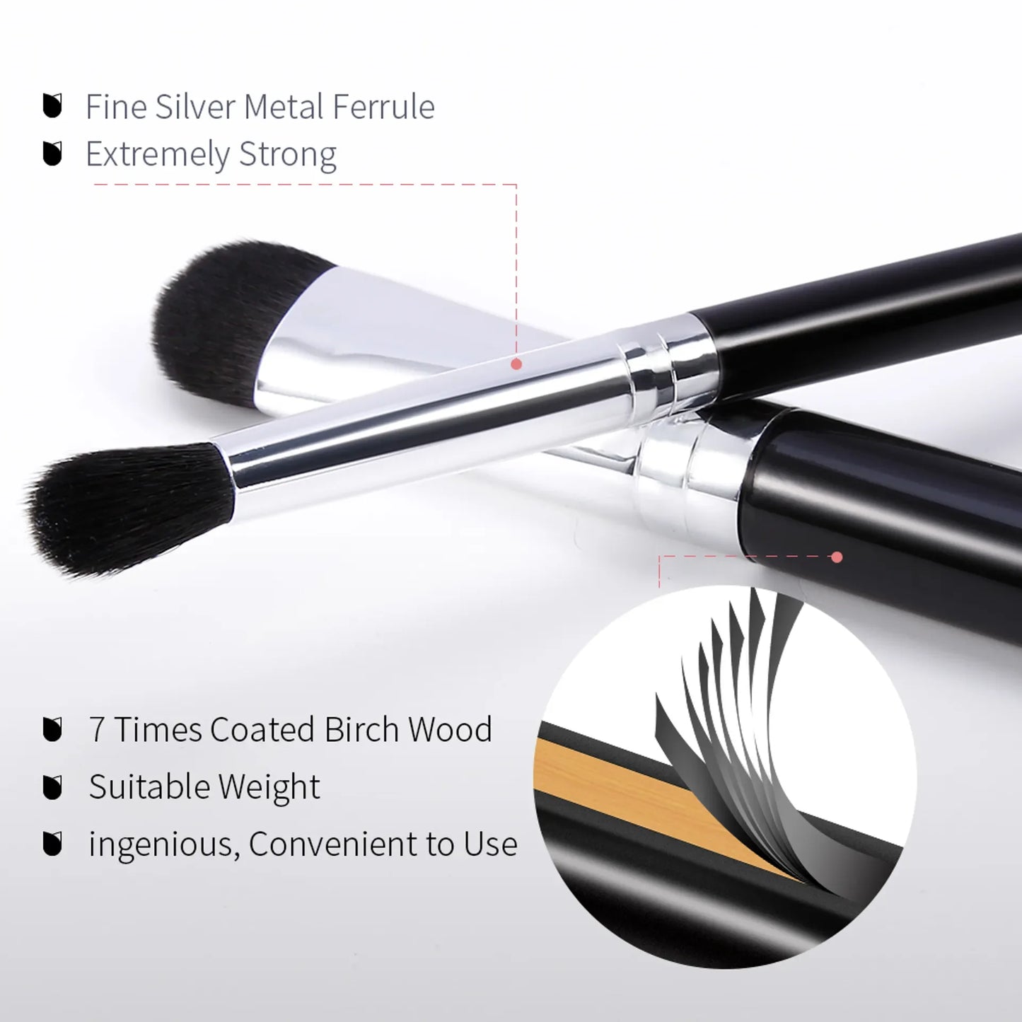 Ducare 6Pcs Cosmetic Makeup Brushes Set Eye Shadow Blending Eyeliner Eyelash Eyebrow Brushes for Make up Professional brush