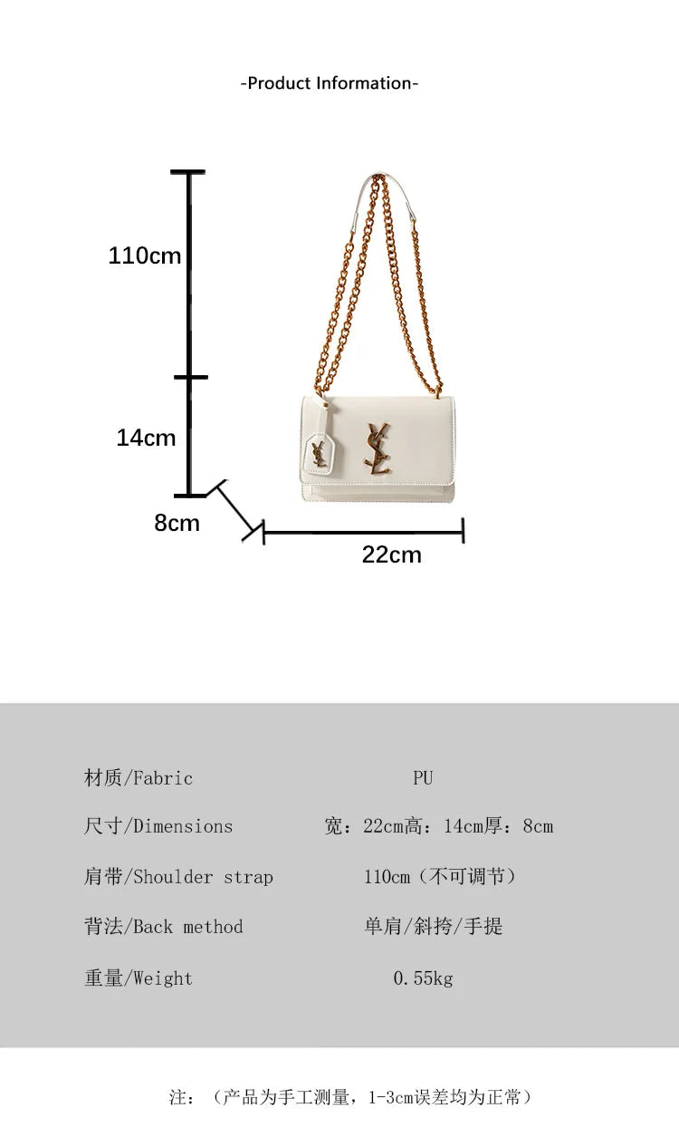 2025 Best Selling Luxury Women's Chain Crossbody Bag - Spacious Square Shoulder Bag With Phone Compartment For Commuters