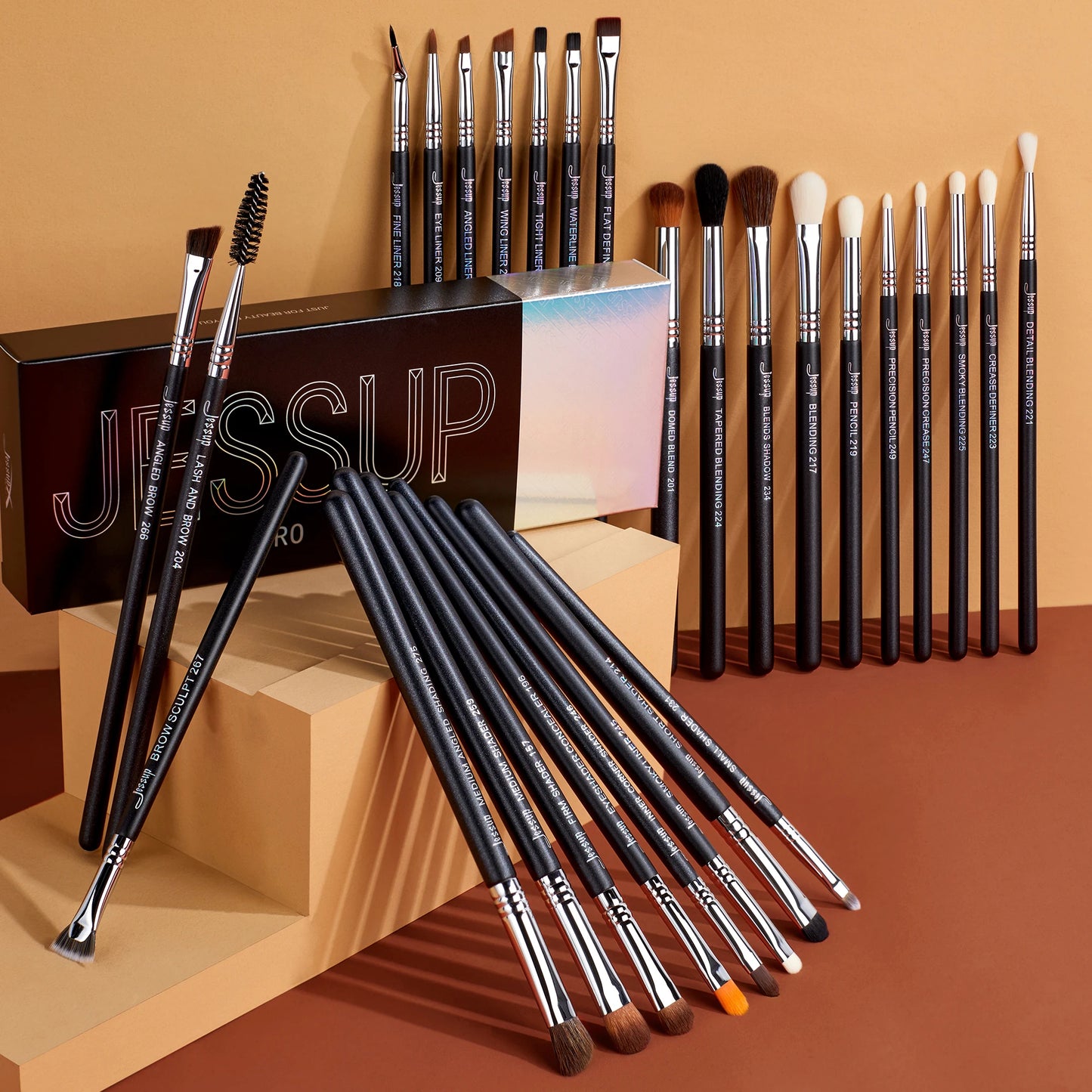 Jessup Eye Makeup Brushes Set,Professional Makeup Brush,Synthetic Eye Blending Brush Eyeshadow Brush Eyebrow Crease Shader T341
