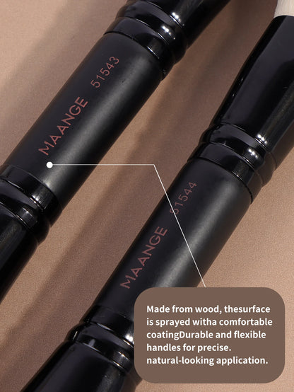 MAANGE 4pcs Dual-ended Makeup Brushes Set With Box Foundations Powder Conceal Blush for Eyeshadow Basic Brush Beginner Travel