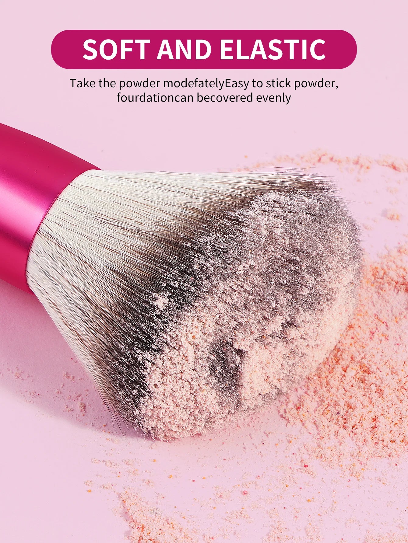 MAANGE Dual-ended Makeup Brush Flat Top Foundation Brush Angled Brush for Contour Mineral Powder Blush