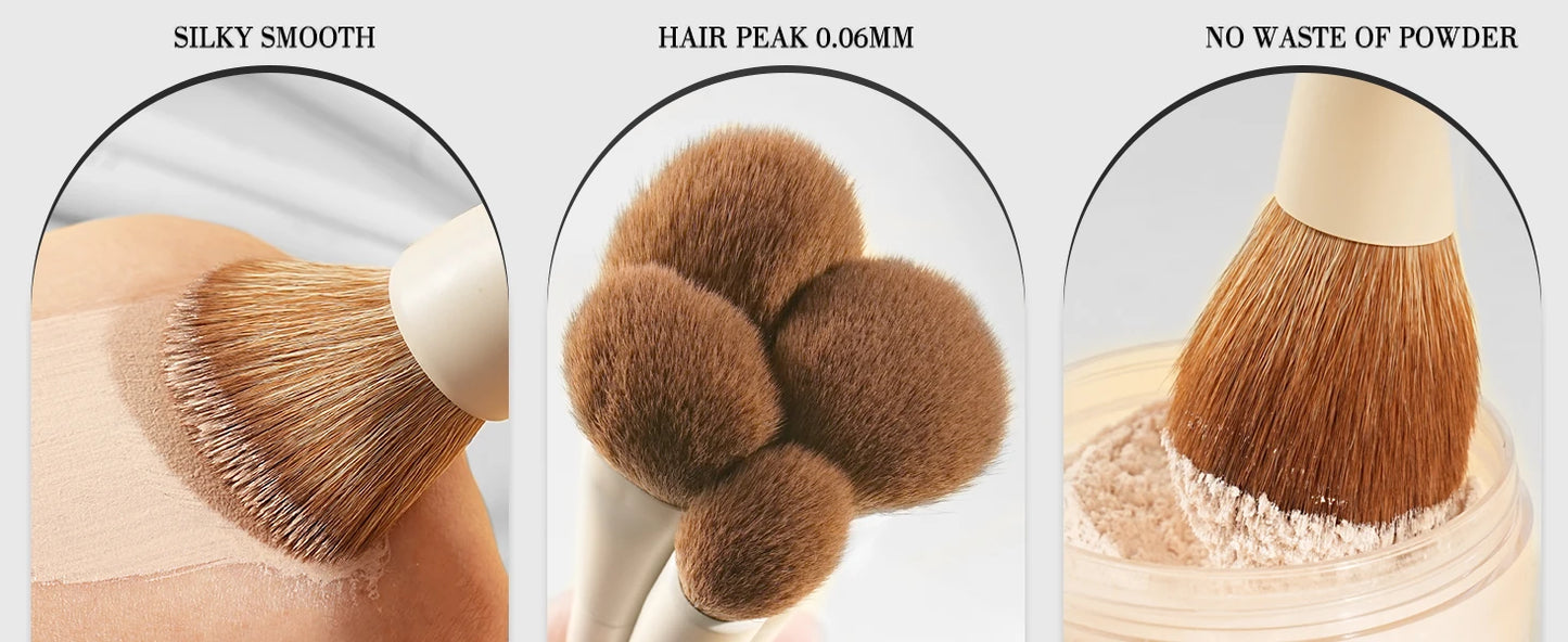 BEILI 15 PCS Makeup Brush Sets Beige Synthetic Hair Brush Foundation Contour Eyeshadow Eyeliner Blush Blending Highlight Brush
