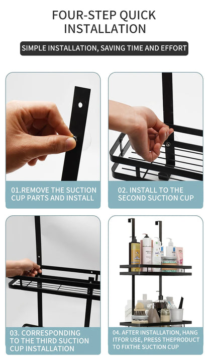 Bathroom Storage Rack No Drill Shelves Wall Mount Corner Shelf Shower Holder For WC Shampoo Organizer Bathroom Accessories