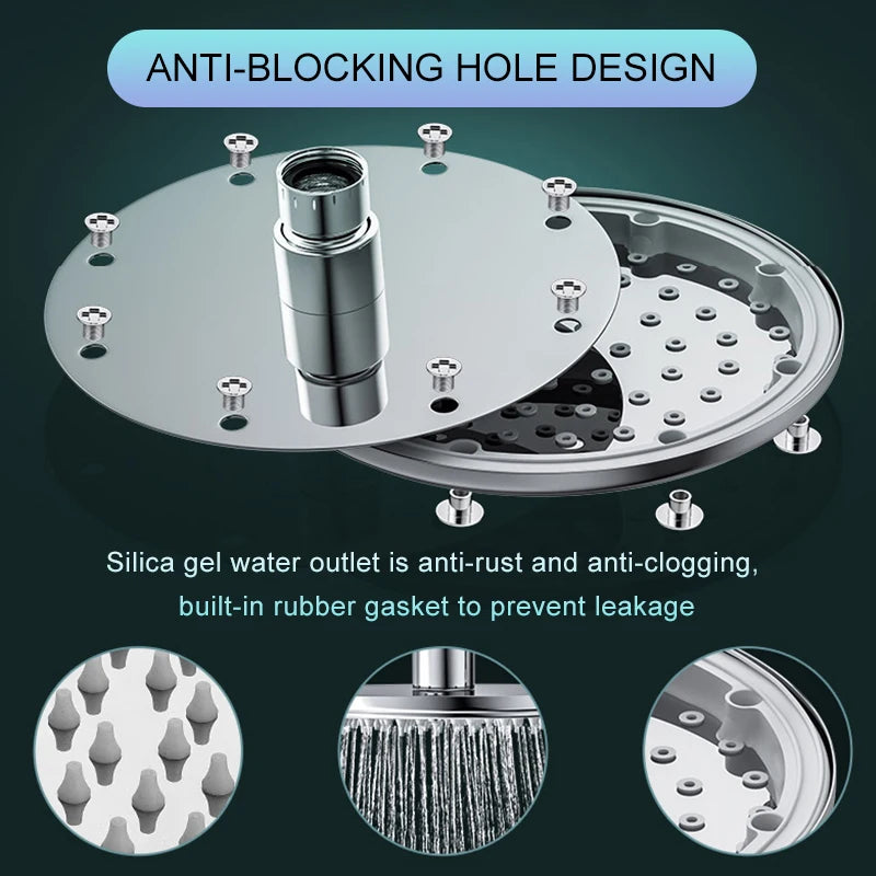 Bathroom 6 ”8 inch shower head ABS Chrome shower head water saving bathroom rain spa square handheld ELA087-1