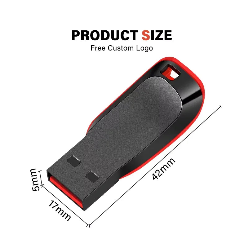 Red logo High Speed USB Flash Drive Usb Memory Stick USB 2.0 PenDrive 64GB 32GB 16GB Usb Flash Drives Memory Disk 128GB USB