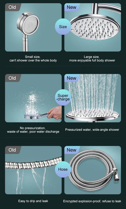 Bathroom 6 ”8 inch shower head ABS Chrome shower head water saving bathroom rain spa square handheld ELA087-1