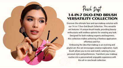 Jessup Double Sided Makeup Brush with Sponge , 3/5/7PCS Eyeshadow Makeup Brushes Set Vegan Hair Powder Contour Highlighter