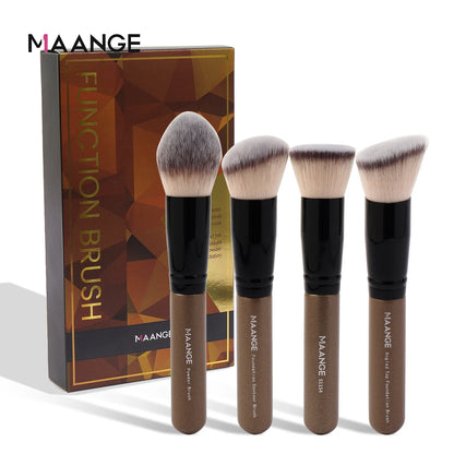 MAANGE 4Pcs Makeup Brushes with Case Foundation Concealer Powder Makeup Brush Soft Fluffy Bristles Big Cosmetic Brushes Set