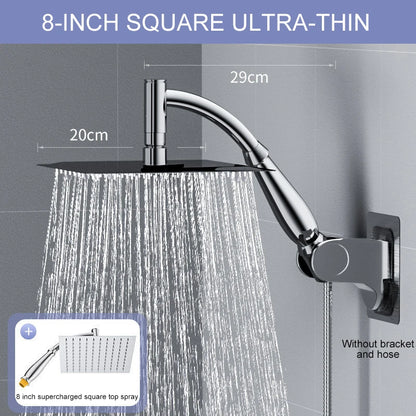 Bathroom 6 ”8 inch shower head ABS Chrome shower head water saving bathroom rain spa square handheld ELA087-1