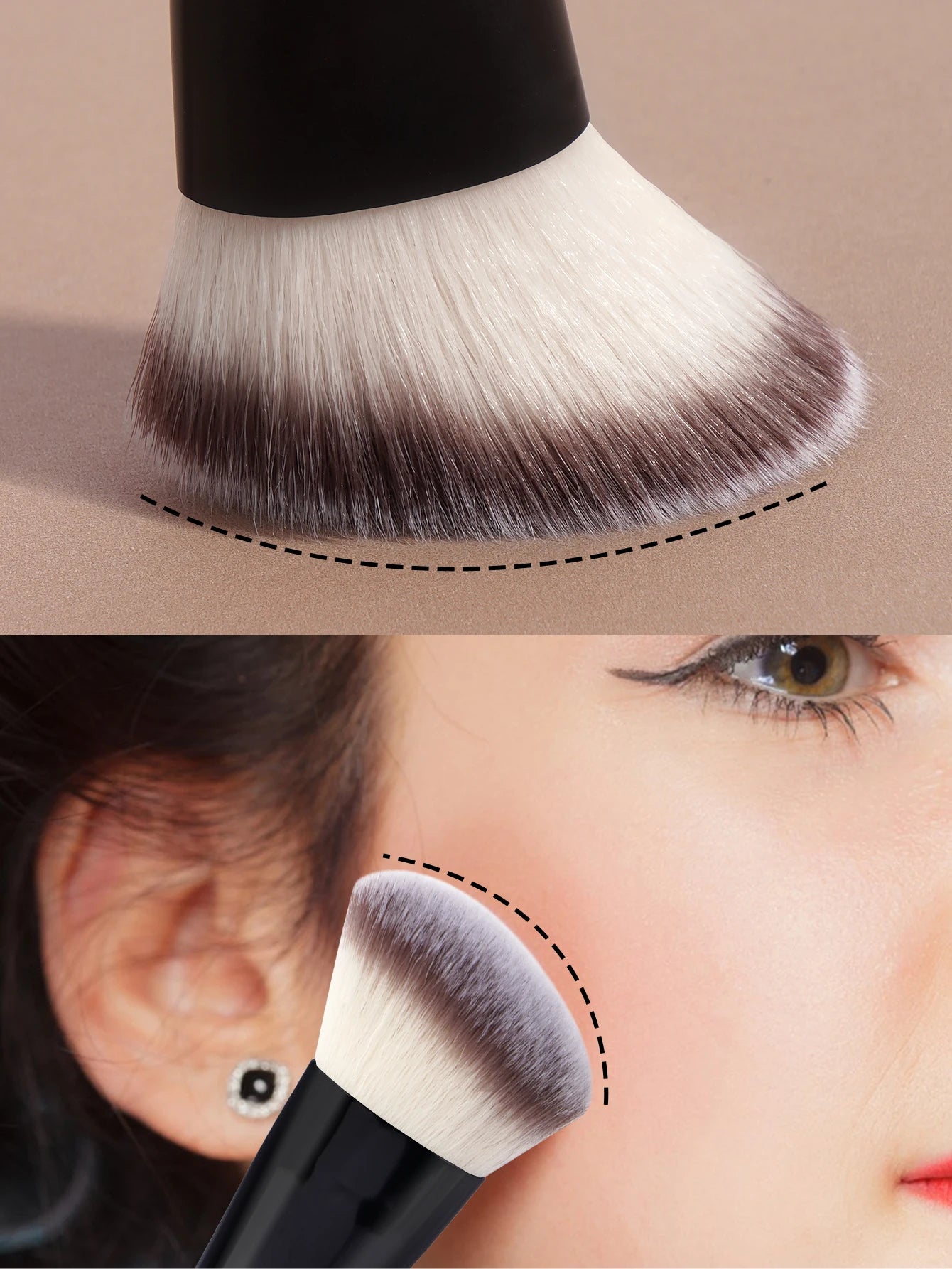 MAANGE 4pcs Dual-ended Makeup Brushes Set With Box Foundations Powder Conceal Blush for Eyeshadow Basic Brush Beginner Travel