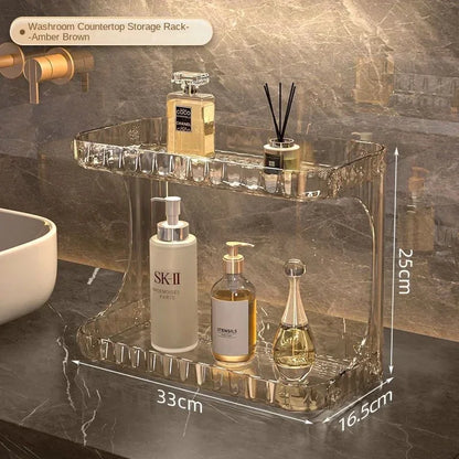 Bathroom Storage Rack Toilet Double Layer Cosmetics Storage Box Washstand Organizer Desktop Skincare Storage Rack Display Stand