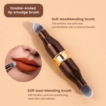 MAANGE 4 in 1 Assemble Makeup Brush Set Travel Makeup Brushes with Case Powder Brush, Foundation/Blush Brush, Eyeshadow Brush