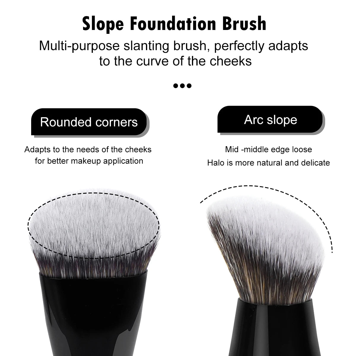 MAANGE Foundation Concealer Makeup Brushes Angled Brush Flat Top Brush Triangle Brush for Liquid Cream Blending Cosme