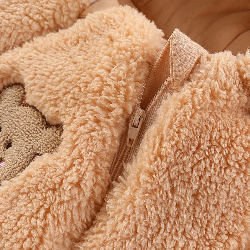 Newborn Baby Winter Jacket Warm Hooded Infant Romper Thicken Soft Cotton Boys Jumpsuit Cartoon Baby Girl Clothes 0 to 12 Months