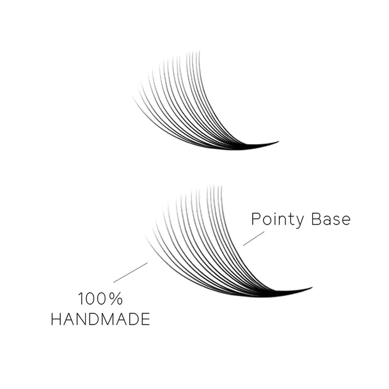 TDANCE 1000 Fans Loose Fan Mixed Length Pointy Base Premade Fans Sharp Thin Slim Medium Stem Volume Russian Eyelashes Extensions