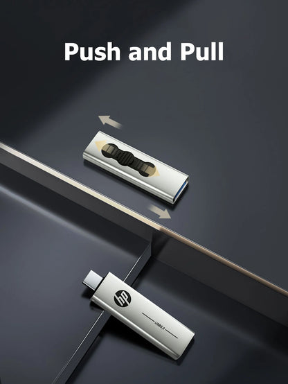 HP Type C Flash Drive 64GB 128GB 256GB 2 in 1 OTG USB3.2 Dual Use USB Flash Drive for Computer Mobile Phone Mini PC