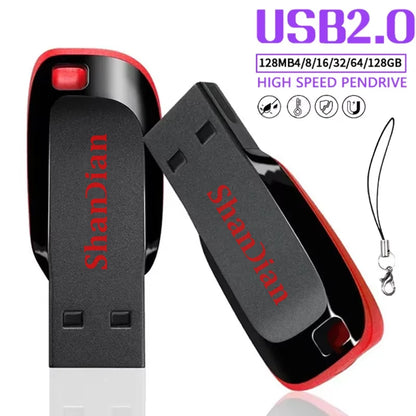 Red logo High Speed USB Flash Drive Usb Memory Stick USB 2.0 PenDrive 64GB 32GB 16GB Usb Flash Drives Memory Disk 128GB USB