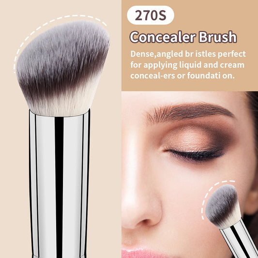 MAANGE Angled Concealer Makeup Brush Under Eye Makeup Small Foundation Precision Face Blending Brush Soft Bristles Makeup Tools