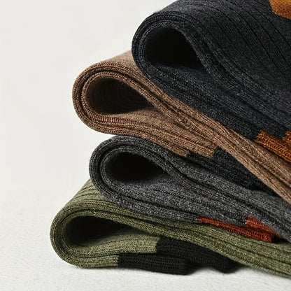 10 Pairs of Men's Four-season Pure Color Breathable Sweat-absorbing Mid-calf Sports Socks Business Matchable Trendy Socks