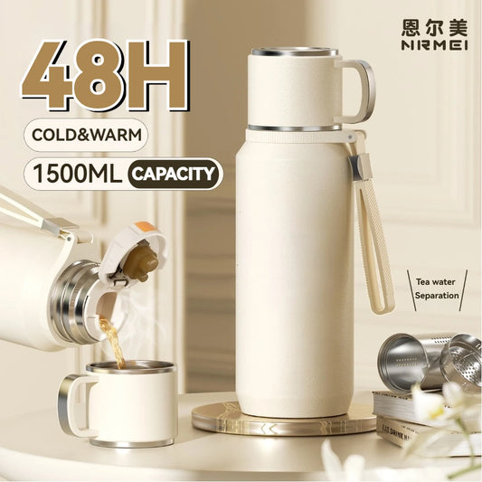 1.5L Thermos water bottle Stainless Steels Vacuum Flask Hot Coffee tea Water Heat Preservation Bottles Cold Tumbler drink