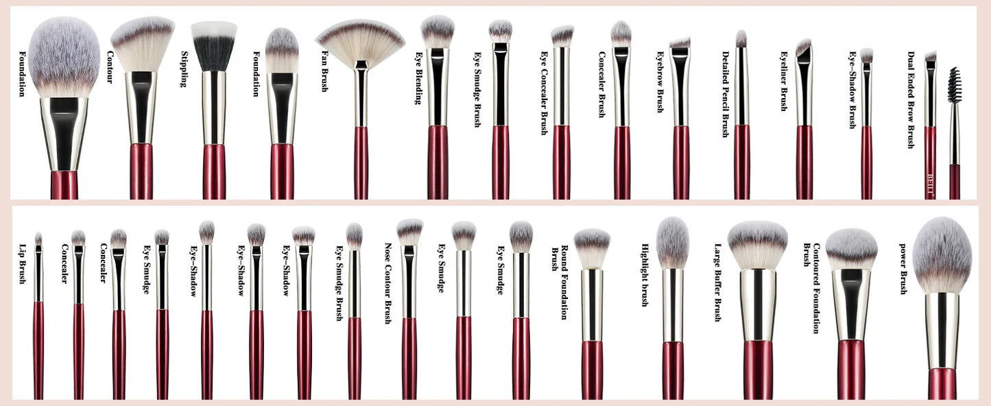 BEILI Professional Makeup Brushes Set 9/15/30 Pcs Foundation Contour Eyeshadow Blending Synthetic Hair Beauty Cosmetics Brush
