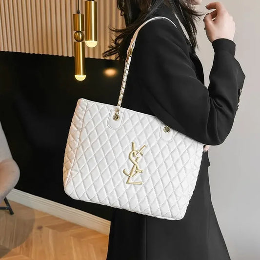 2025 Hot! Women's High - End Chain - Decorated Rhombus Tote - Spacious Shoulder Bag for Commuting & Diaper Storage