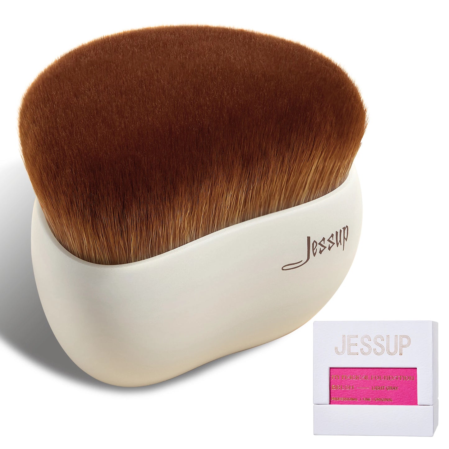 Jessup Makeup Brush Foundation Brush with Makeup Sponge,Contour Blush Concealer Highlight, T882