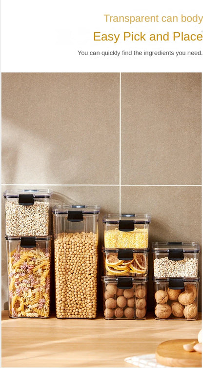 Plastic Food Storage Containers with Lid, Jars for Bulk Cereals, Kitchen Organizers, Pantry Organizer, Home Set