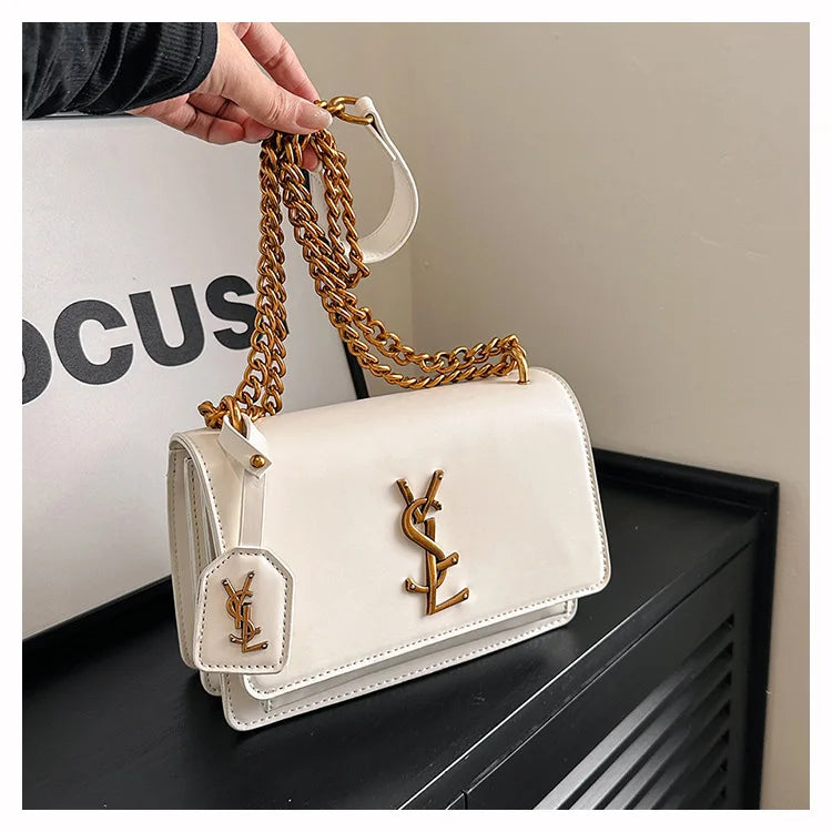2025 Best Selling Luxury Women's Chain Crossbody Bag - Spacious Square Shoulder Bag With Phone Compartment For Commuters