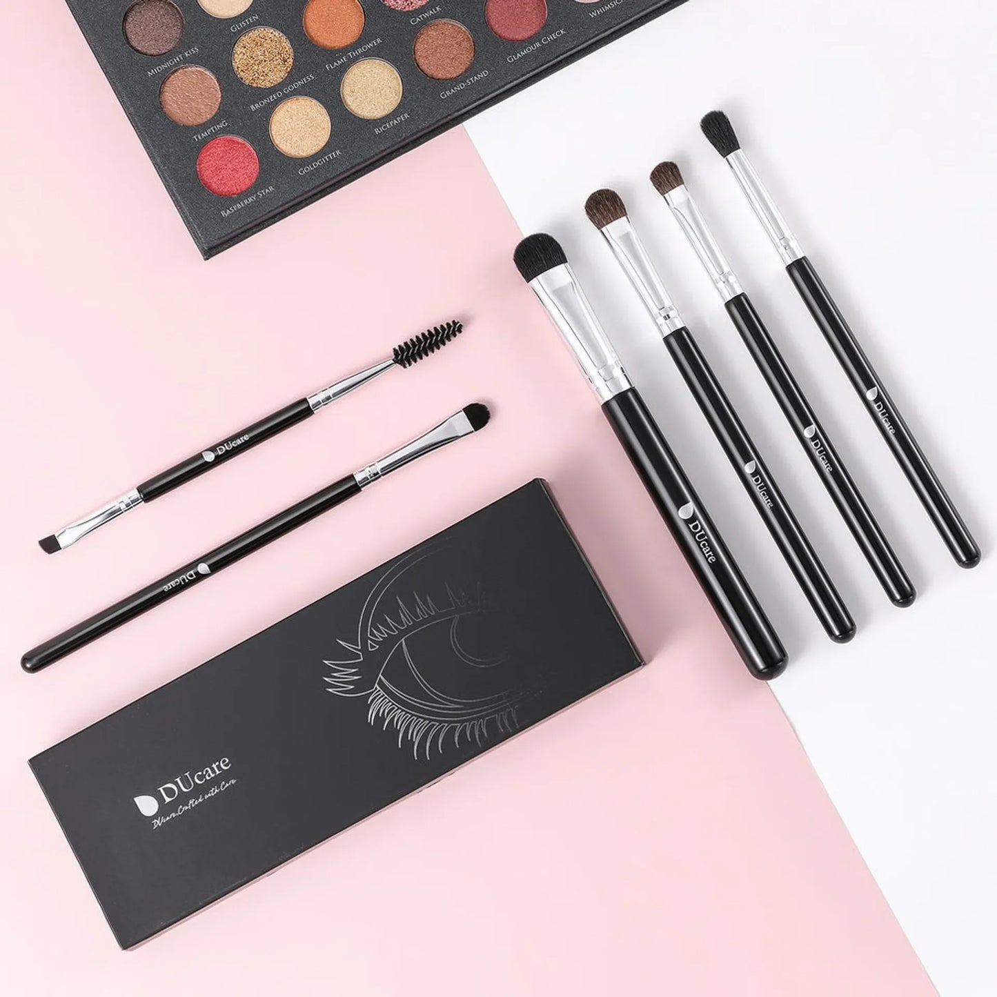Ducare 6Pcs Cosmetic Makeup Brushes Set Eye Shadow Blending Eyeliner Eyelash Eyebrow Brushes for Make up Professional brush