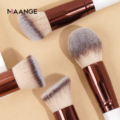 MAANGE 4Pcs Makeup Brushes with Case Foundation Concealer Powder Makeup Brush Soft Fluffy Bristles Big Cosmetic Brushes Set