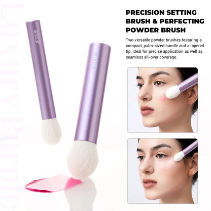 Jessup Makeup Brushes Set Face Kabuki Brush Foundation Contour Powder Complexion Blush Bronzer,Premium Synthetic, Luxury Purple