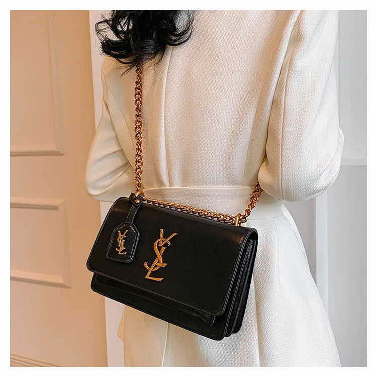 2025 Best Selling Luxury Women's Chain Crossbody Bag - Spacious Square Shoulder Bag With Phone Compartment For Commuters