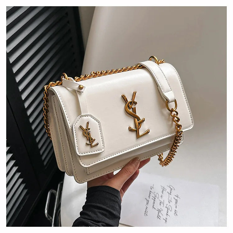 2025 Best Selling Luxury Women's Chain Crossbody Bag - Spacious Square Shoulder Bag With Phone Compartment For Commuters