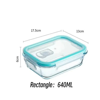 Glass Food Storage Container Set - Airtight Leak-Proof Meal Prep Containers