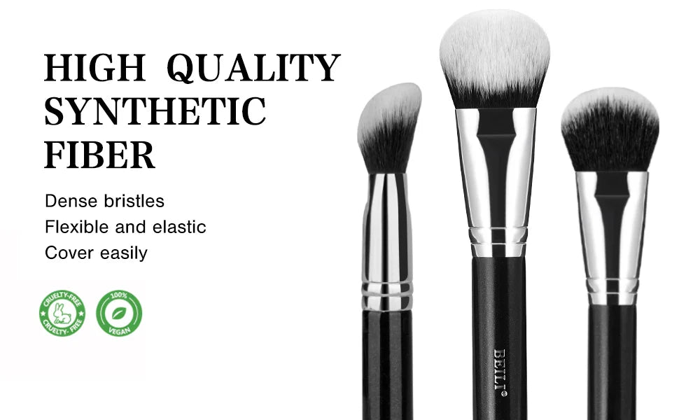 BEILI Professional Bevel Foundation Makeup Brush 1Pcs Soft Synthetic Hair For Liquid Cream Powder Emulsion Contouring Face Brush
