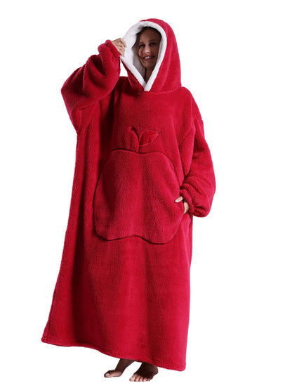 Adults Long Blanket with Sleeves Winter Hoodies Sweatshirt Plus Size Feminino Fleece Wearable Blanket Hoodie Oversized