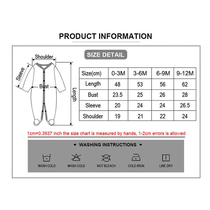 Kiddiezoom 0-12Months Cartoon 1/2 Pieces Long Sleeve Zipper Baby Boys Girl Romper 100%Cotton Soft newborn Jumpsuits