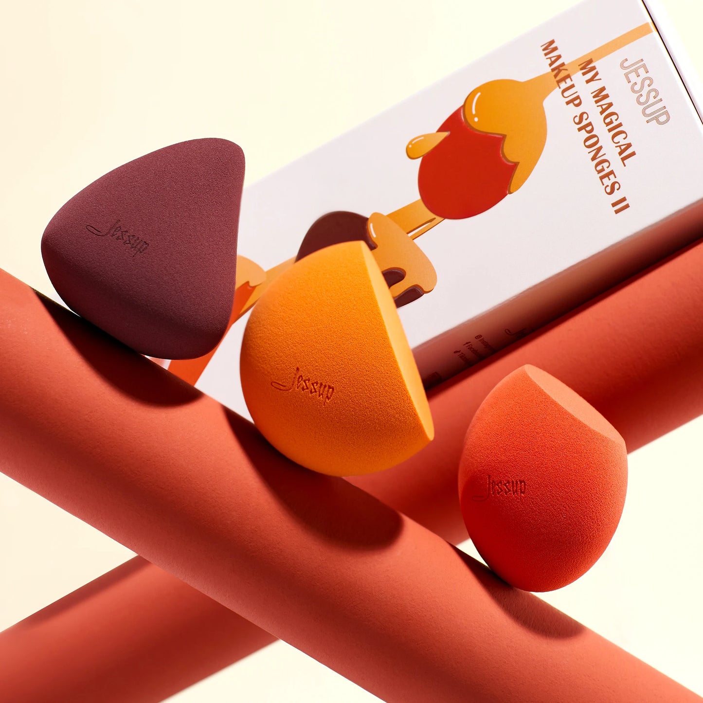 Jessup Makeup Sponges Set, 3pcs Make up Sponges Beauty Foundation Sponge Makeup Blender Wet&Dry Concealer Sponge, SP013
